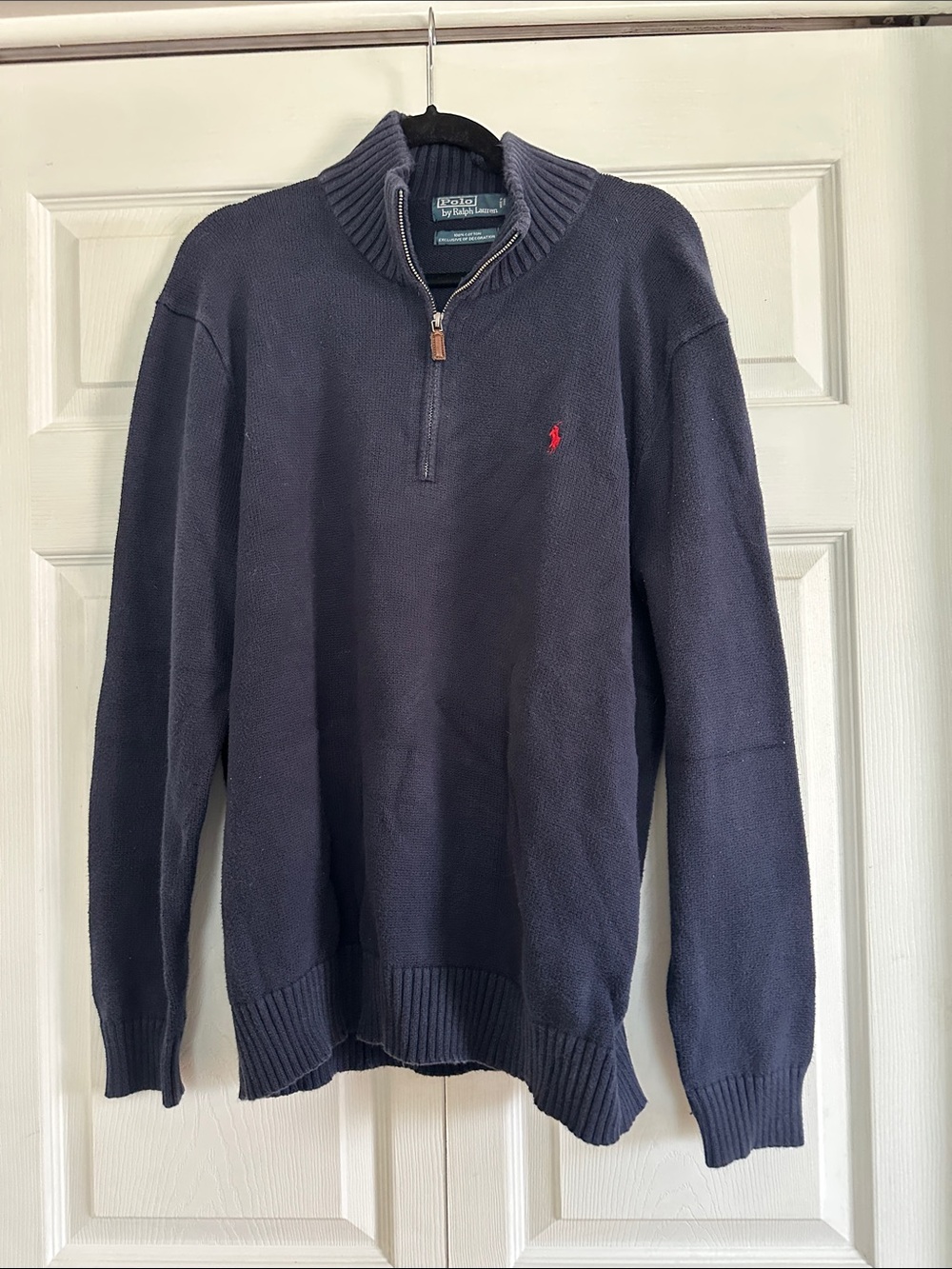 Vintage Polo by Ralph Lauren navy cotton quarter zip sweater